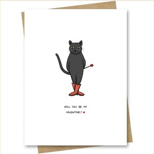 Carte de Saint-Valentin — chat avec une fleur pour petit ami petite amie mari épouse couple