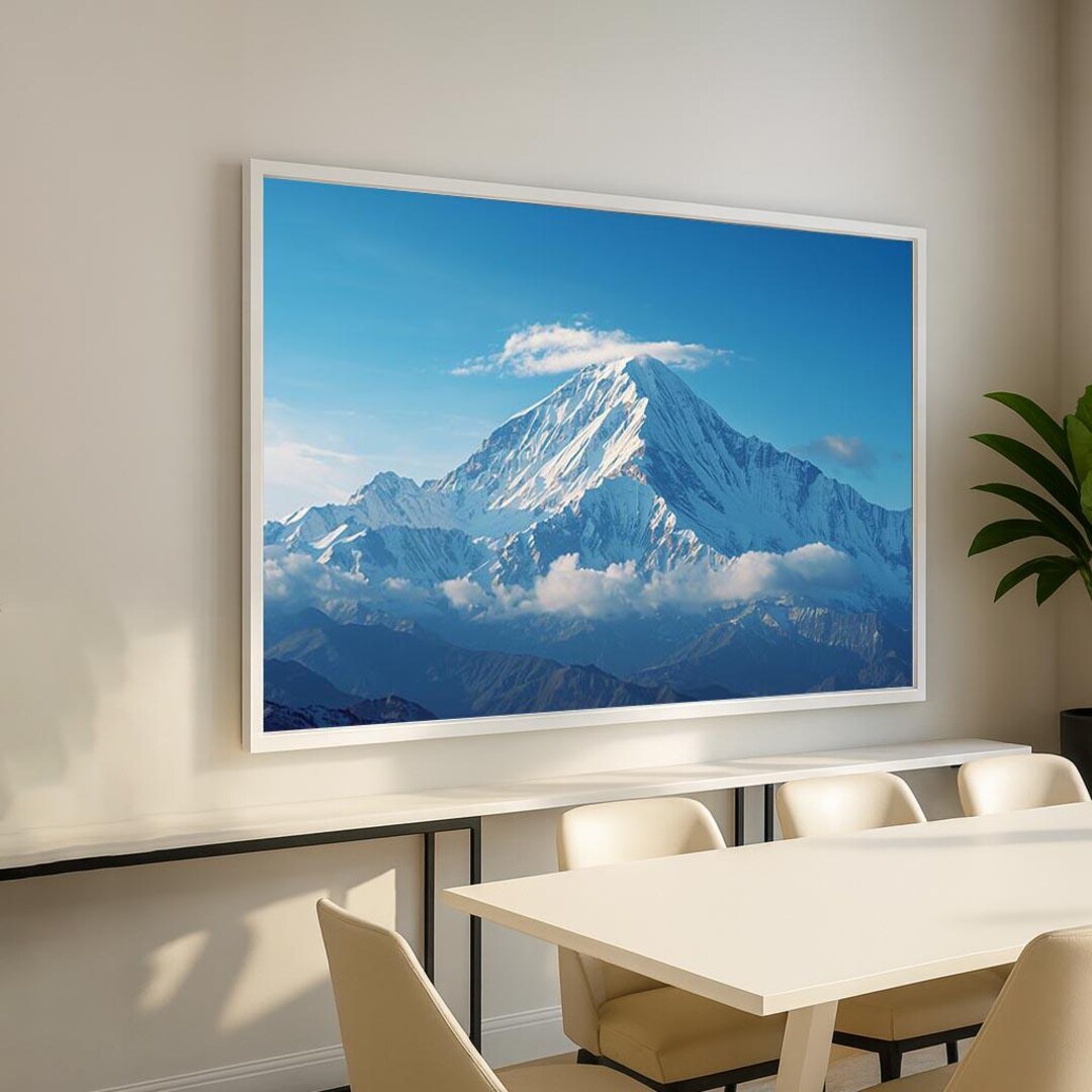 Majestic Snow-capped Mountain | Serene Peak Landscape Canvas Wall Art ...