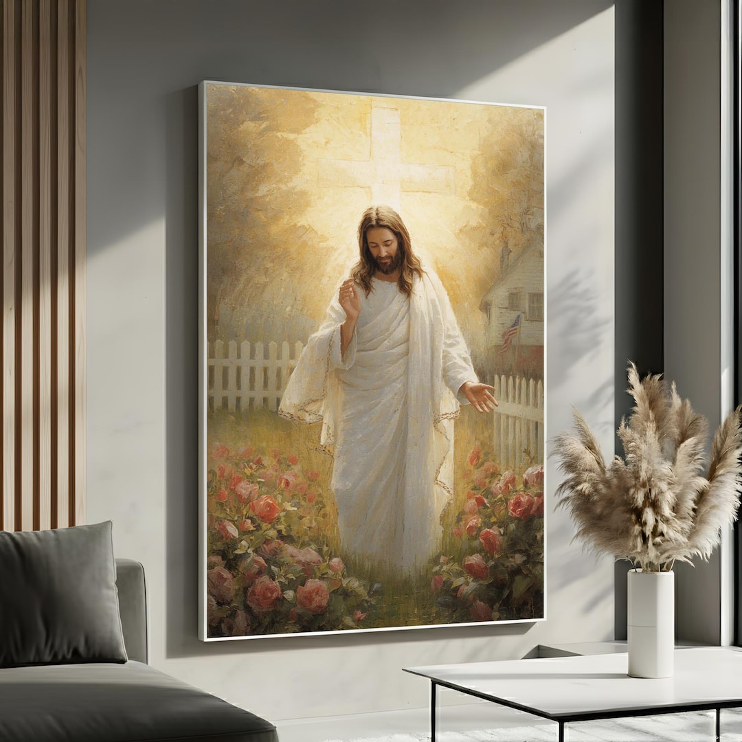 Jesus Standing in the Garden Wall Art | Christian Faith Canvas Art for ...