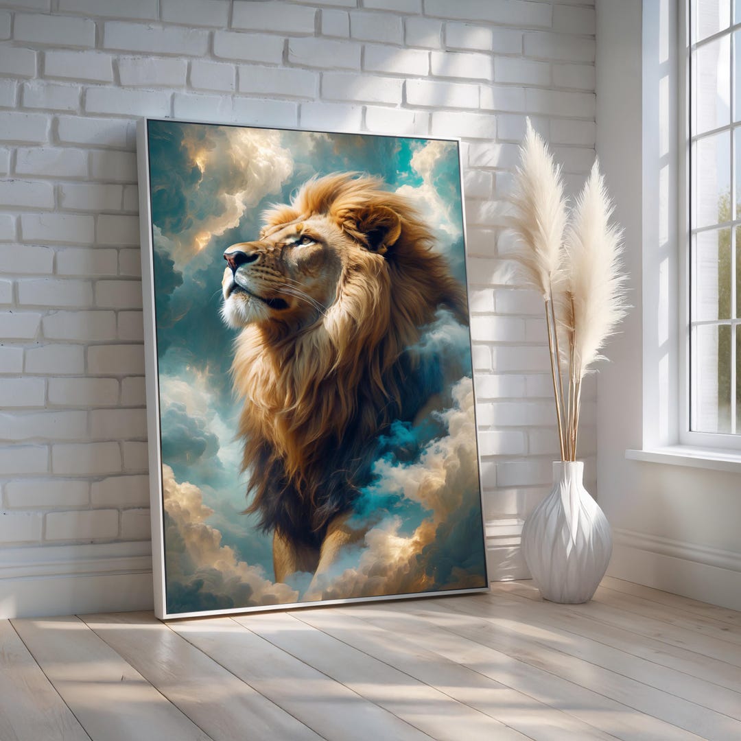 Majestic Lion Poster | Powerful King of the Jungle Wall Art | Regal ...