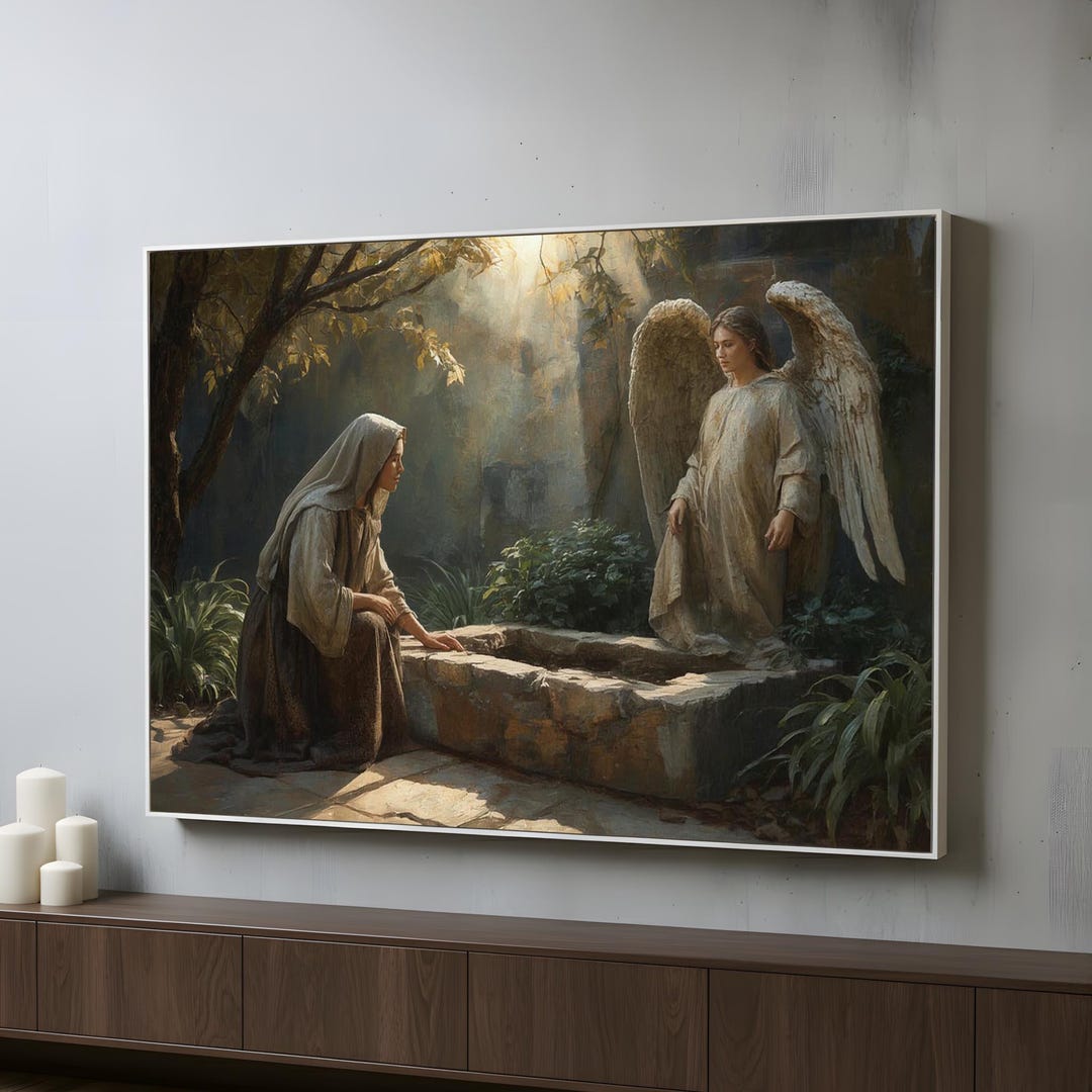 Angel at the Empty Tomb Canvas Wall Art | Mary Magdalene Resurrection ...