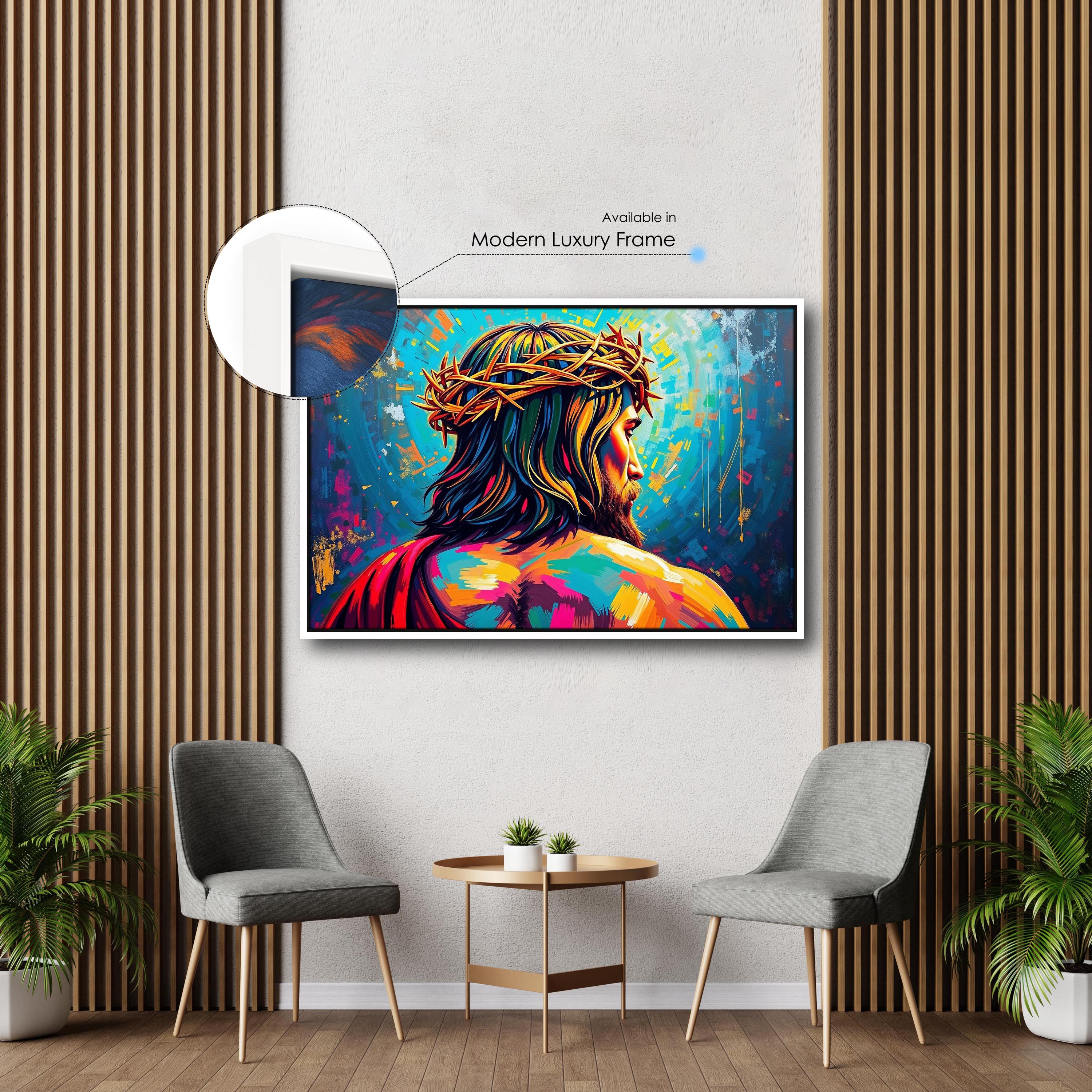 Modern Jesus Crown of Thorns Wall Art | Bold Abstract Christian Canvas ...