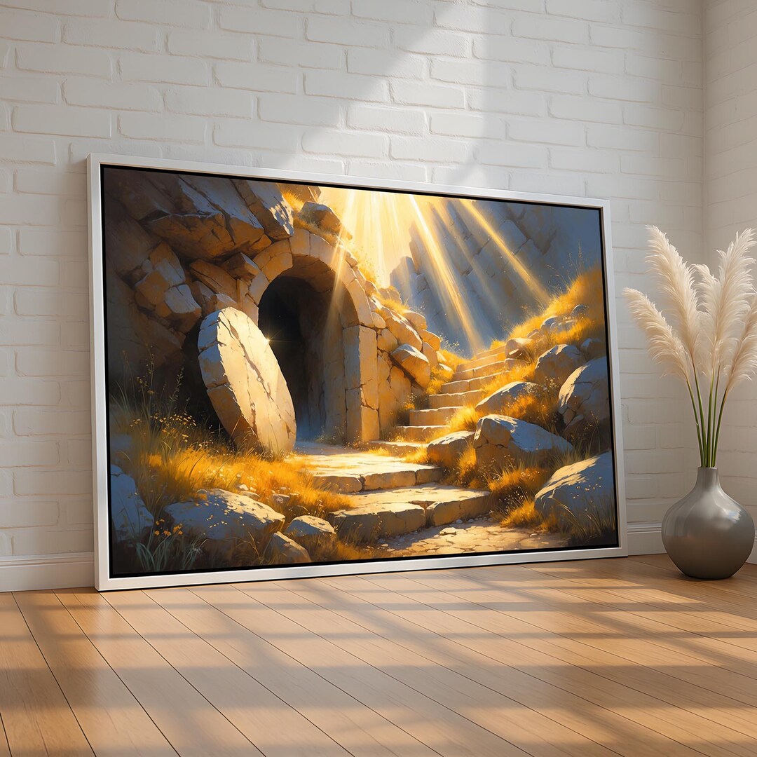 Empty Tomb Resurrection Wall Art | Christian Canvas Print With Radiant ...