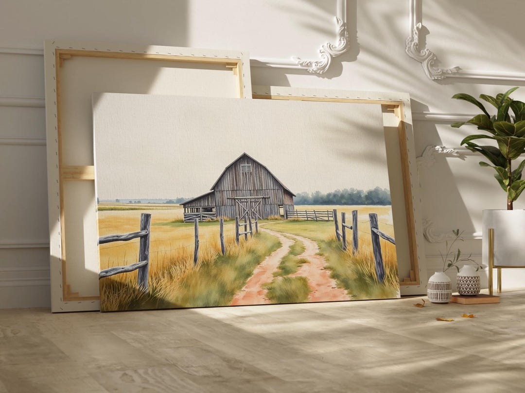 Rustic Barn Watercolor Print Wall Art Poster Country Farmhouse ...