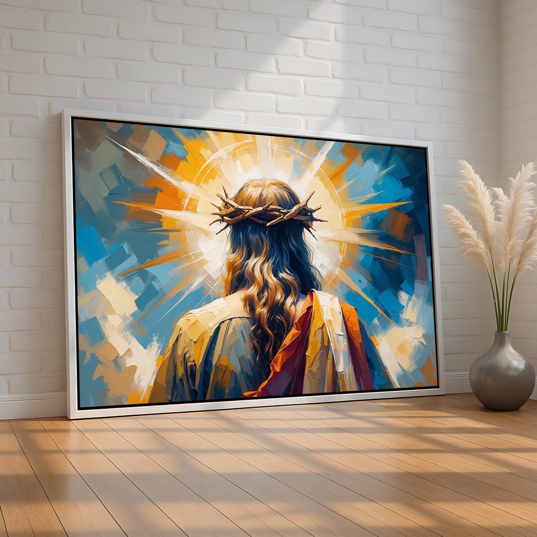 Modern Jesus Wall Art | Crown of Thorns Abstract Christian Canvas ...