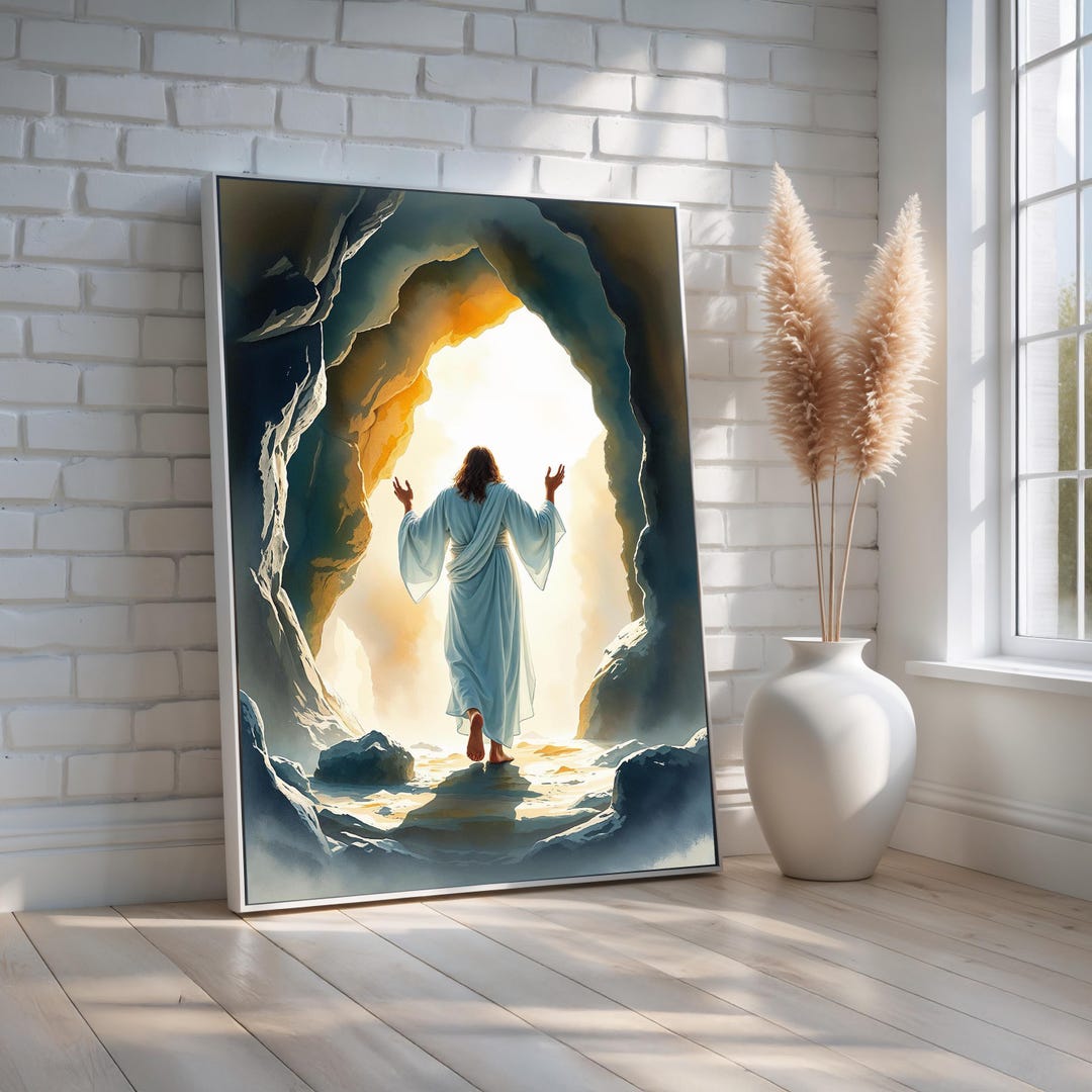 Resurrection Jesus Art Print | Christian Easter Wall Decor ...