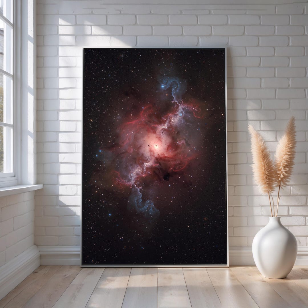 Cosmic Nebula Deep Space Canvas Wall Art | Glowing Galaxy Star Cloud ...