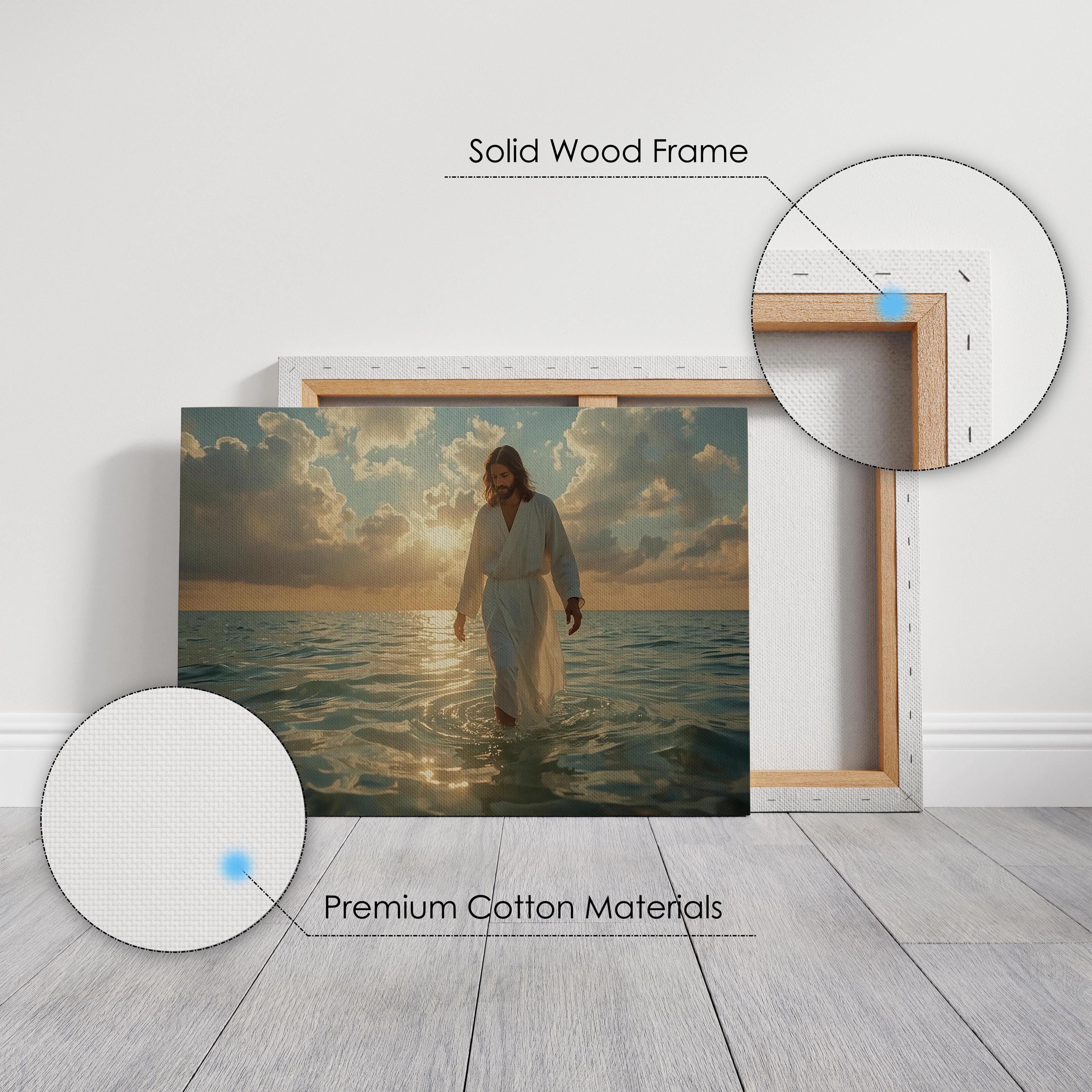 Jesus Walking on Water Canvas Wall Art | Christian Bible Faith Decor ...