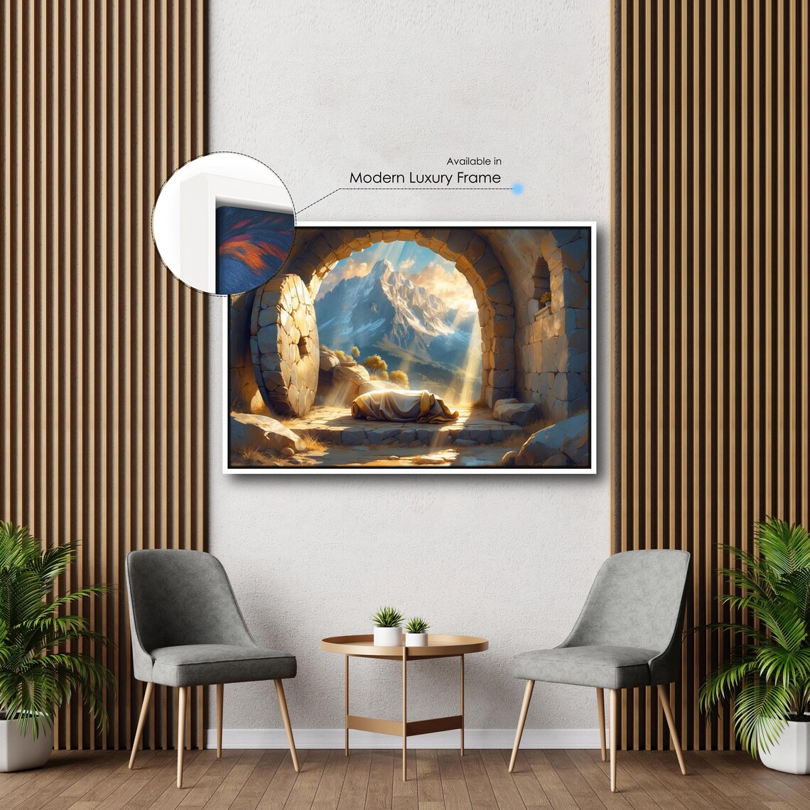 Empty Tomb of Jesus Canvas | He is Risen Christian Wall Art | Easter ...