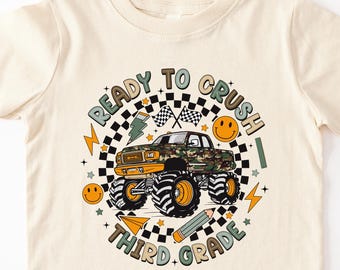 T-shirt pour la rentrée des classes pour garçons, Chemise Ready to Crush 3e année, Chemise 2e année, T-shirt 1re année, T-shirt 1re année d'école pour enfant, 5e année