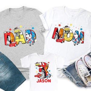 Lightning McQueen Geburtstagsjunge Shirt, Disney Cars Familie Geburtstagsparty T-Shirt, Disney Cars Geburtstagsjunge Shirt, Kundenspezifisches Mcqueen Geburtstagsshirt