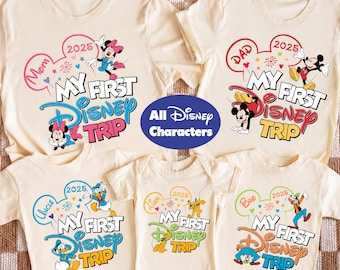 My First Disney Trip 2026 Shirt, Mickey Matching Tees, Disney Vacation Family Shirts, Disneyland Shirts, Disneyworld 1st Trip