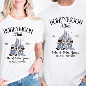 Disney Flitterwochen Shirt, Mr Mrs Disneyland Shirt, Just Married Disney Shirt, Benutzerdefinierte Disney Frau Shirt, Mickey Flitterwochen Reise, Minnie Braut