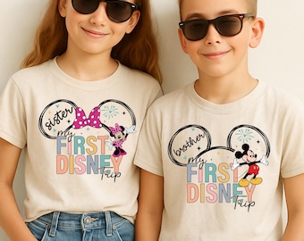 My First Disney Trip Shirt, Disney Vacation Family Shirts, Matching Disney Trip Shirt, Disneyland Shirts, Disneyworld 1st Trip Tee