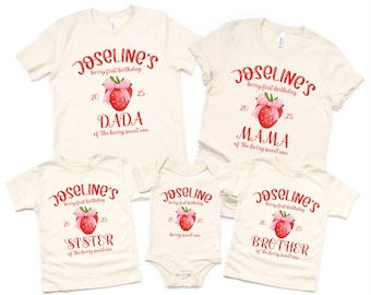 Verjaardagsshirt Berry Sweet One, sweater aardbeifamilie 1e verjaardag, T-shirt Berry eerste verjaardag, T-shirt aardbeithema