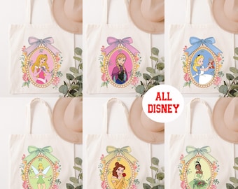 Princess Tote Bag, Disney Bag For Girls, Cinderella Tote, Disneyland Trip Bag, Disneyworld Tote, Epcot Gift
