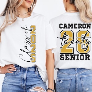 Personalisiertes Senior 2026 Shirt, Klasse von 26 Shirt, Abschlussfeier 2026 Shirt, Abschlussfeier mit benutzerdefiniertem Namen, Abschlussfeier
