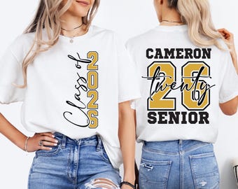 Personalized Senior 2026 Shirt, Class Of 26 Shirt,Graduation 2026 Shirt, Custom Name Graduation Gift,Senior Gift Graduation,Graduation Party