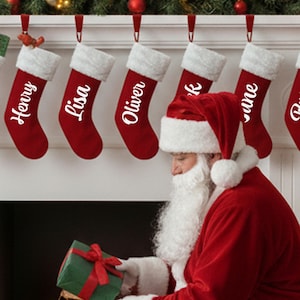 Custom Name Christmas Stocking, Family Christmas Socks, Christmas Home Decoration, Santa Holiday Stockings