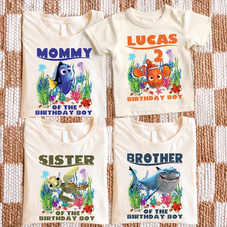 Ocean Birthday Family Shirts, Sea Life Party Tees, Tropical Fish Kids Outfit, Shark & Ocean Animal Tops, Custom Underwater Gift Set