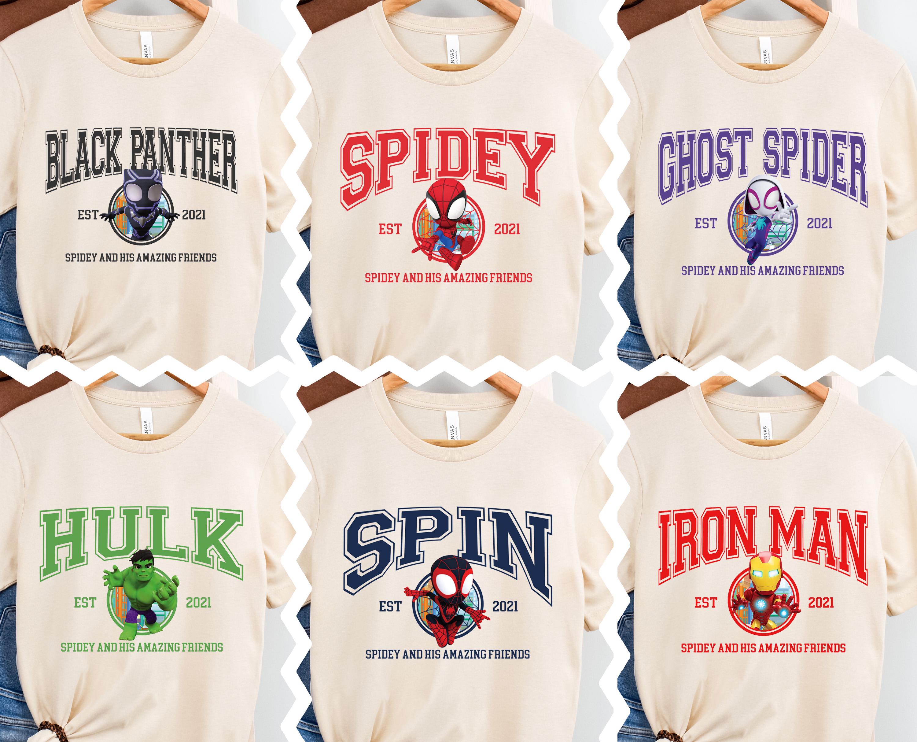 Lot De 3 T-shirts Marvel Spidey & Friends - 100% Coton, Pour Garçons 2-7 Ans, Spidey, Spin, Ghost-Spider - 7
