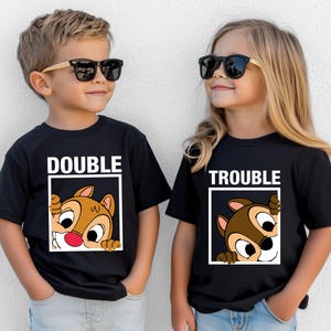 Sibling Matching Shirts, Brother Sister Tee, Cute Animal Kids Gift, Matching Family Trip T-shirt, Twin Kids Outfit