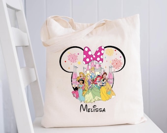 Princess Tote Bag, Disney Personalized Bag For Girls, Cinderella Tote, Disneyland Trip Bag, Princess Gift