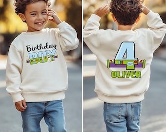 Toy Story Geburtstag Shirt, Disney Buzz Lightjahre Geburtstag Junge T-Shirt, Junge Shirt, Disney Kinder Geburtstag Party Sweat, BTW Geburtstagsreise T-Shirt