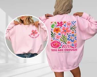 Koszulka z napisem „Świadomość zdrowia psychicznego”, bluza „Jesteś wystarczający”, koszulka „Jesteś ważny”, koszulka „Bądź miły”, bluza z kapturem „Sprawy zdrowia psychicznego”, koszulka „Terapeuta”