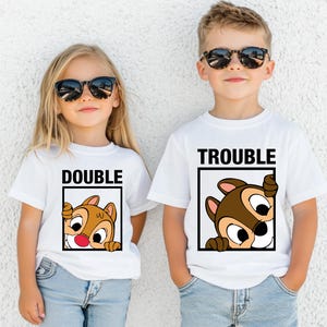 Sibling Matching Shirts, Brother Sister Tee, Cute Animal Kids Gift, Matching Family Trip T-shirt, Twin Kids Outfit