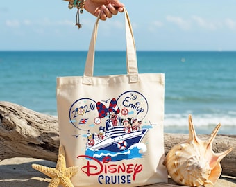 Cruise Disney 2026 Tote Bag, Mickey Family Trip Tote, Ship Vacation Bags