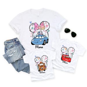 Lightning Mcqueen Paar T-Shirts, Disney Cars Familien Shirts, Pixar Mater T-Shirt, Mcqueen und Sally Shirt, Disney Familien Reise Shirts