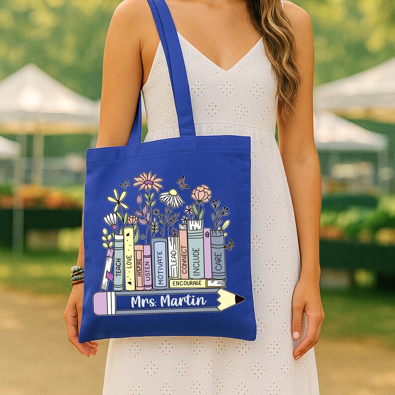 Custom Teacher Tote, Teacher Appreciation Tote Bag, Teacher Back to ...