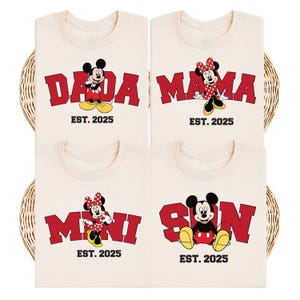 Mama Dada Mini Son Shirt, Family Trip Tee, Matching Family T-shirt, Parents And Toddler Sweatshirt, Magic Vacation Couple Hoodie