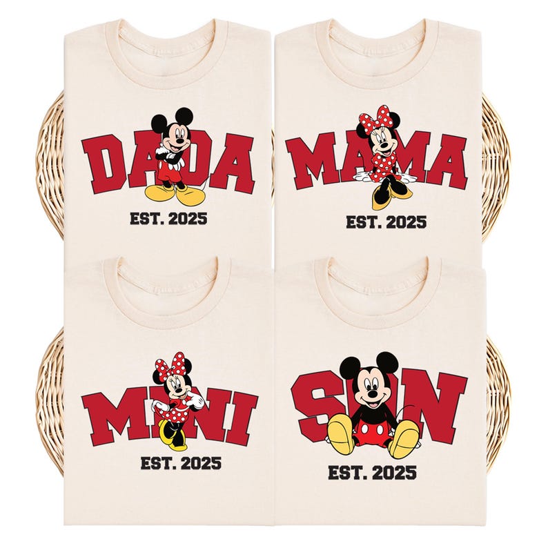 Mama Dada Mini Son Shirt, Family Trip Tee, Matching Family T-shirt, Parents And Toddler Sweatshirt, Magic Vacation Couple Hoodie