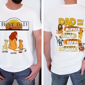 Lion King Father&#39;s Day Shirt, Disney Dad and Boy T-Shirt, Custom Dad Tee, Simba Kids Names Gift Tees, Animal Kingdom Daddy Sweatshirt