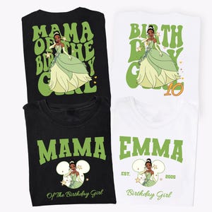 Disney Tiana Birthday Shirt, Princess Family Birthday T-Shirt, Tiana Birthday Gift, Black Princess Birthday Tee, Tiana Girl Shirt