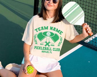 Koszulka z nazwą drużyny pickleball, koszulki klubowe pickleball, spersonalizowana bluza pickleball, koszulka dla mamy pickleball, koszulki dla dziewcząt pickleball