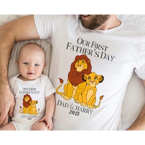 Disney First Father&#39;s Day Shirt, Lion King Dad and Son T-Shirt, Custom Dad Tee, Simba Kids Tees, Animal Kingdom Daddy Sweatshirt