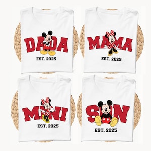 Disney Family T-Shirt, Mickey and Minnie Trip Shirt, Dada and Mama Family Matching Tees, Disneyland Mama and Mini Sweatshirt
