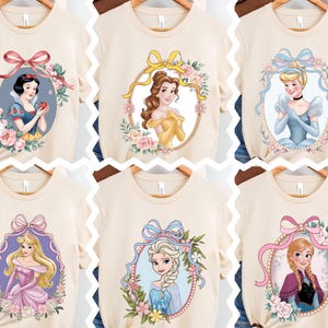 Disney Princess Coquette Shirt, Ribbon Cinderella T-Shirt, Little Mermaid Bow Sweatshirt, Princess Tiana Tee, Disneyworld Girls Shirt
