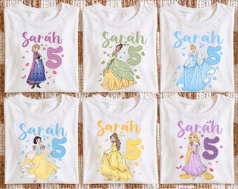 Princess Birthday Shirt, Disney Cinderella Girl T-shirt, Custom Kids Birthday Gift, Disneyland Princess Matching Sweatshirt