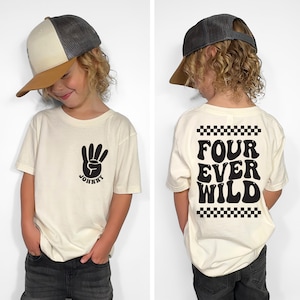 Four Ever Wild Shirt, Fourth Birthday T-Shirt, 4th Birthday Boy Tee, Fourever Wild Party Tees, Kids Birthday Sweatshirt