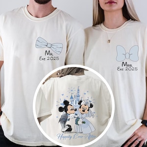 Camiseta Disney &quot;Señora y Sr.&quot;, Camiseta Disney &quot;Boda&quot;, Camiseta Mickey &quot;Luna de Miel&quot;, Camiseta Disney &quot;Recién Casados&quot;, Camiseta Minnie &quot;Novio&quot;, Camiseta Magic Kingdom &quot;Novia&quot;