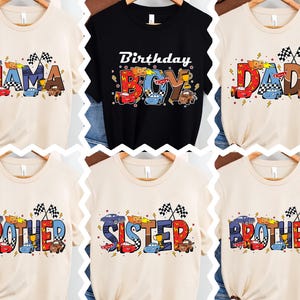 McQueen Birthday Boy Shirt, Disney Cars Family Birthday T-Shirt, Cars Birthday Party Tee,  Pixar Birthday Sweatshirt, McQueen Kids Gift