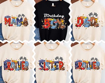 McQueen shirt verjaardag jongen, Disney Cars familie verjaardag T-shirt, Cars Birthday Party T-shirt, Pixar verjaardagsshirt, McQueen kindercadeau