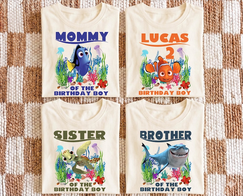 Ocean Birthday Family Shirts, Sea Life Party Tees, Tropical Fish Kids Outfit, Shark & Ocean Animal Tops, Custom Underwater Gift Set