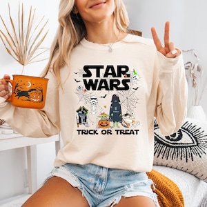 Star Wars Halloween Shirt, Disney Trick Or Treat T-Shirt, Darth Vader Halloween Tee, Spooky Season Sweatshirt, Galaxy Wars Horror Party Gift