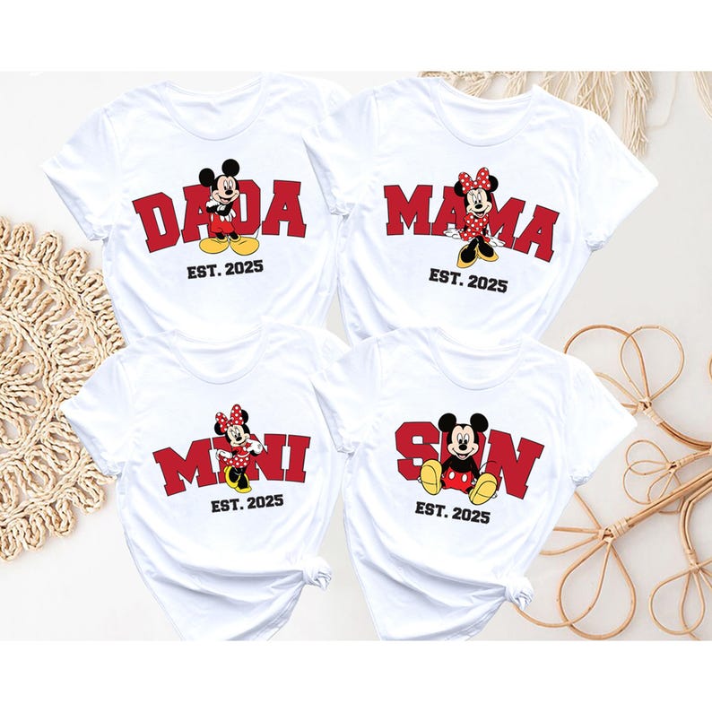 Mama Dada Mini Son Shirt, Family Trip Tee, Matching Family T-shirt, Parents And Toddler Sweatshirt, Magic Vacation Couple Hoodie