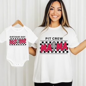 Fast One Birthday Shirt, Pit Crew Family T-shirt, Two Fast Birthday Boy Tee, Race Car Mama Dada Tees, Racing Family Shirt